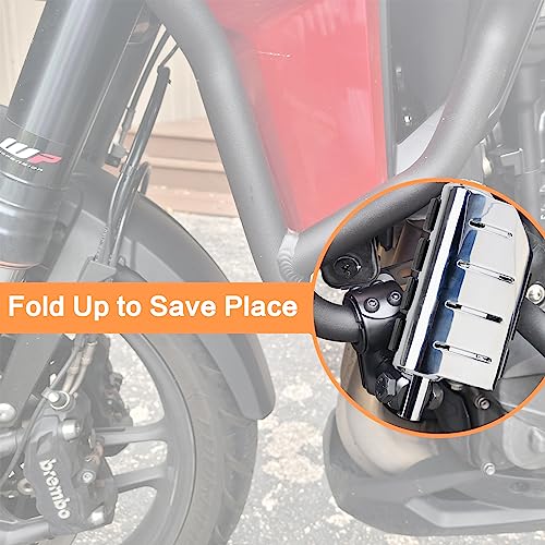 VGMOTO Motorcycle 1.25" Highway Footpegs Adjustable Foot Pegs Footrests with Clamps Mounts kit Compatible with Harley Touring Sportster Softail Road Glide Street Glide with 1 1/4 inch Engine Guard - color: Chrome-Style C