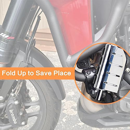 VGMOTO Motorcycle 1.25" Highway Footpegs Adjustable Foot Pegs Footrests with Clamps Mounts kit Compatible with Harley Touring Sportster Softail Road Glide Street Glide with 1 1/4 inch Engine Guard - color: Chrome-Style C