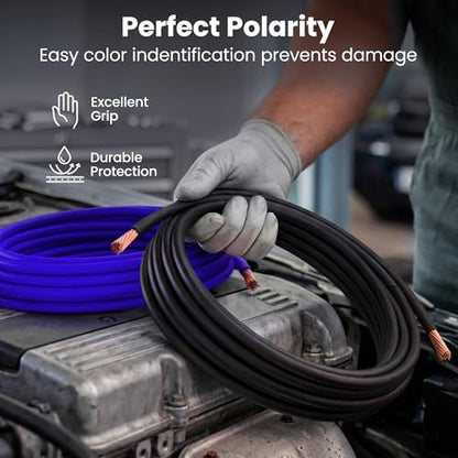 GEARit 8 Gauge Wire 25 ft Blue, 8 AWG Battery Cable CCA, Copper-Clad Aluminum Power Ground Wire for Car Audio Amp, Automotive, RV - color: 8 Gauge Wire, size: Blue - 25ft