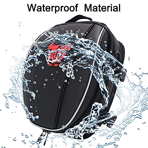 JFG RACING Motorcycle Bag,12L Dual Universal Motorcycle Tail Bag Seat Bag Backpack Saddlebag Luggage-Red