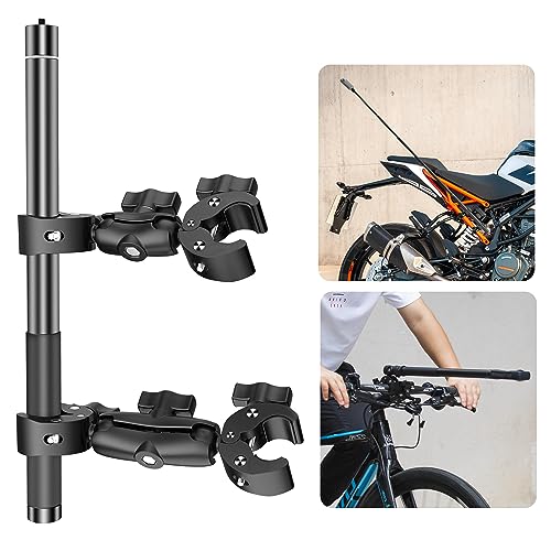 Taisioner Motorcycle Bike Handlebar Double clamp Mount and 67”Invisible Selfie Stick Insta 360 Motorcycle Mount Kit for X5/X4/X3/X2/XONE/GO2/3 Action Camera