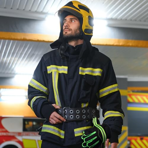 Kanayu 6 Pcs Green Firefighter Glove Strap Heavy Duty Gear Glove Safety Holder Straps with Reflective Firefighting Gear Accessories - color: Green