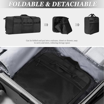 Rolling Duffle Bag with Wheels, 85L Expandable Rolling Duffel Bag for Travelling, Extra Large Foldable Carry on Travel Duffle Bag for Men - color: Black