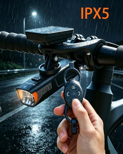 Kingkong X7MAX Bike Light, Super Bright High/Low Beam Modes, Garmin & Wahoo Compatible, Replaceable 18650 Battery, USB Rechargeable Waterproof Bicycle Headlight for Road & Mountain Night Riding
