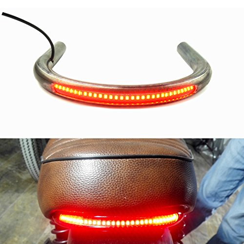Retro Motorcycle Cafe Racer Seat Frame Hoop Brat Loop with LED Strip Turn Singal Tail Light Brake Light (7/8 inch Tube/Flat Loop/Width 175mm/6.89in) - size: 7/8 inch Tube/Flat Loop/Width 6.89 in