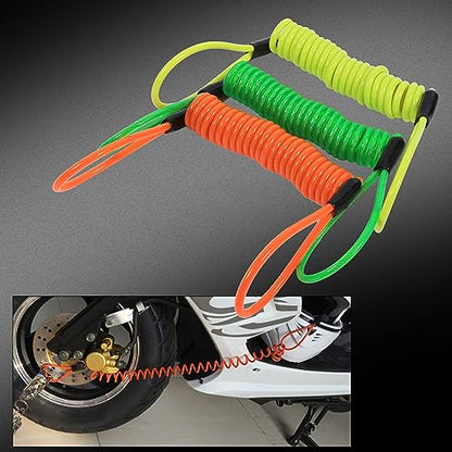 VGEBY Motorcycle Reminder Cable, Bike Alarm Disc Lock Antitheft Security Spring Reminder Coil Cable for Motorbike Scooter Bike Lock Alert (Color : Yellow)