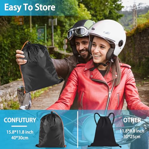 Waterproof Motorcycle Cover Heavy Duty,600D Oxford Fabric,4 Reflective Strips,Lock Holes & License Plate Window(2XL 90"X37"X50") - size: 2XL(90"x37"x50")