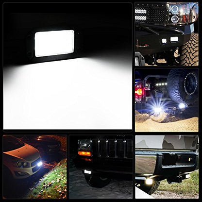 Nilight 15029S-B 2PCS 18w Flush Mount Lights Spot Work Driving Bar Off Road Led Jeep Truck Tacoma Bumper ATV UTV,2 Years Warranty - color: 2Pcs Flush Mount Lights
