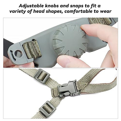 Tactical Helmet Chin Strap Adjustable Dial 4 Points Suspension System with Bolts and Screws for Tactical Fast MICH Bump Helmet Accessory - color: Style 2-Grey