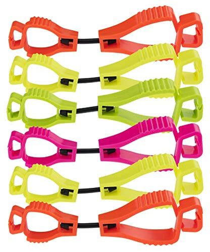 Glove Guard High Vis Pack glove clips, with safety breakaway, Secures Hats, gloves, and hiking gear, 6 pack, Outdoor Accessories, Made in the USA
