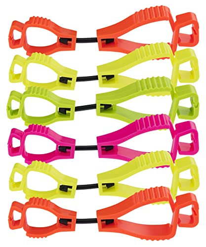 Glove Guard High Vis Pack glove clips, with safety breakaway, Secures Hats, gloves, and hiking gear, 6 pack, Outdoor Accessories, Made in the USA