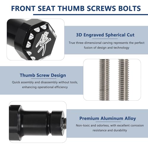 Front Seat Thumb Screws Bolts, Mount Screw Cap Compatible with Suzuki GSX1300R Hayabusa 1999-2007 (2 PCS,Black) - color: black, size: 1999-2007