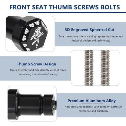 Front Seat Thumb Screws Bolts, Mount Screw Cap Compatible with Suzuki GSX1300R Hayabusa 1999-2007 (2 PCS,Black) - color: black, size: 1999-2007