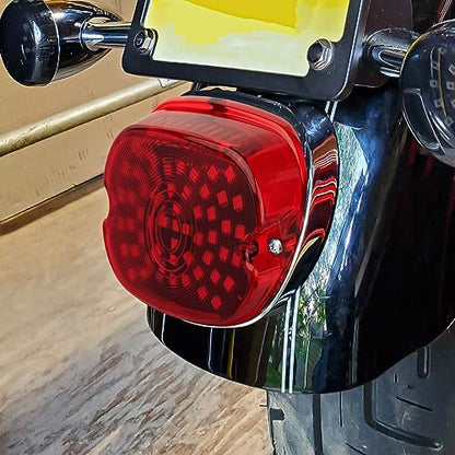 Motorcycle LED Rear Tail Light Red Strobing Turn Signal Brake Lights Low Profile Replacement for Harley Dyna Sportster 883 1200 Road King Tour Glide Road Glide Road King - color: red
