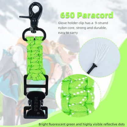 MELOTOUGH Tactical Glove Clip Holder Work Glove Holder Clip for Tactical Backpack, Tool Belt - color: Trigger Hook Lime