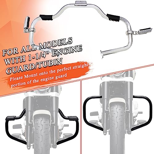 FOVPLUE 1.25" Highway Footpegs, Adjustable Footrest w/Mounting P-Clamps for Harley Touring Softail Dyna Sportster Honda Kawasaki Suzuki Yamaha Indian Victory with 1-1/4" Engine Guard/Tubing, Chrome#2 - color: Chrome Highway Footpegs