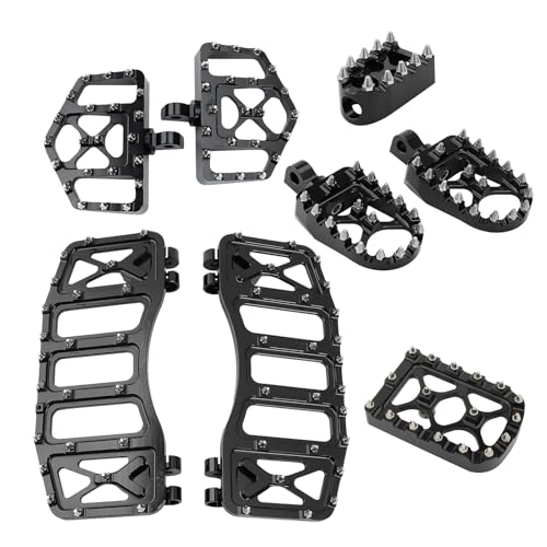 MX Wide Floorboards Foot Pegs Brake Pedal Cover Shifter Peg Kit for Harley Touring 1986-2023 Road Glide Street Glide 86-2017 Softail Fat Boy FL 2012-2016 Dyna FLD (Silver Black) - color: Silver Black