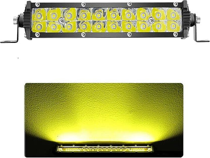 LED Light Bar, 7Inch Offroad Driving Light Bar for Trucks 60W 6000lm Combo Beam 12V-60V Ultra Slim Amber LED Off Road Lightbar for ATV UTV RV Mower Golf Cart Boat - color: Amber
