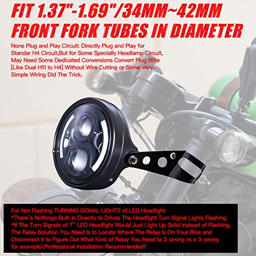7 inch LED Round Motorcycle Headlight DOT Approved with Housing Bucket Turning Signals DRL Mount Bracket Projector Hi/Low Beam 7" Headlight for H-arley Davidson dyna Honda Suzuki Yamaha - size: 7in Motorcycle Headlight with L/R Turn Signals