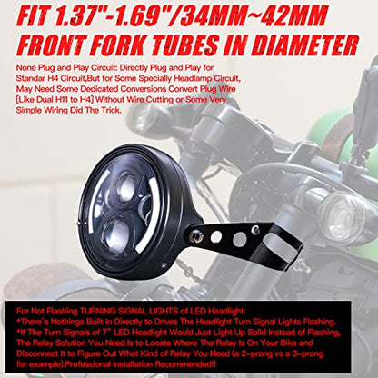 7 inch LED Round Motorcycle Headlight DOT Approved with Housing Bucket Turning Signals DRL Mount Bracket Projector Hi/Low Beam 7" Headlight for H-arley Davidson dyna Honda Suzuki Yamaha - size: 7in Motorcycle Headlight with L/R Turn Signals