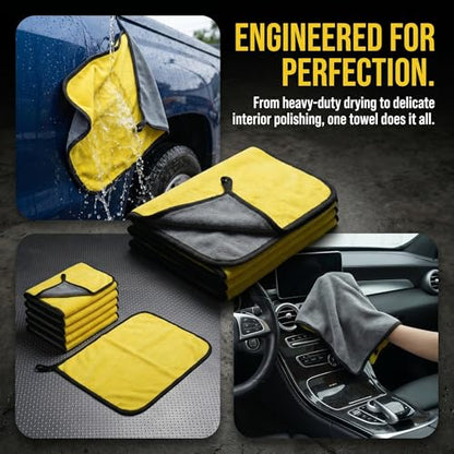 Microfiber Towels for Cars, 800GSM Car Cleaning Towels, Soft Microfiber Cleaning Cloths for Car Washing, Drying, Waxing, Buffing and Polishing, Scratch-Free Auto Detailing Towels, 6 Pack, 12 x 16 Inch - size: 6 Pack, 12 x 16 Inch