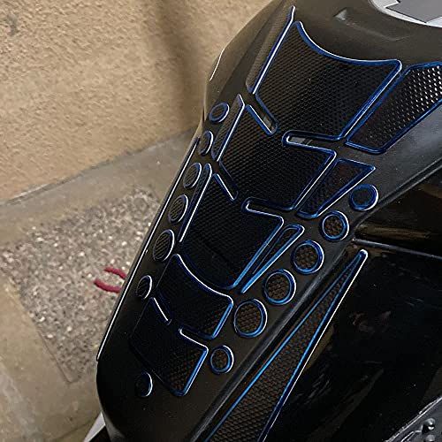 1 Set Black Universal 3D Motorcycle Gas Tank Sticker, Fuel Tank Protector Decal Pad Self-adhesive and Waterproof - color: Black