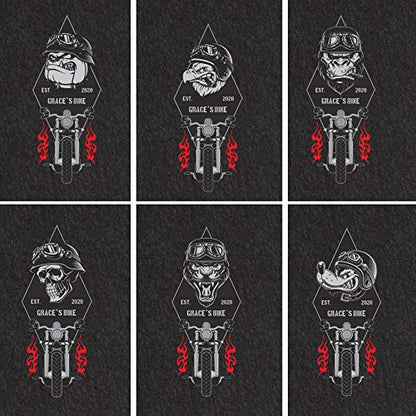 PIG Personalized Motorcycle Mat | Ultra Thin | Animal Biker | 3' x 10' Custom Text Motorcycle Parking Mat | PM70059POR-3X10T-BK