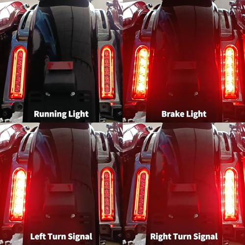 LED Filler Panel Lights Rear Fender Light Turn Signals Fit for Harley Touring Road Glide FLTR Electra Glide FLHT Road King FLHR Ultra Limited FLHTK 2014-2024 (Chrome Housing Clear Len) - color: Chrome Housing Clear Len