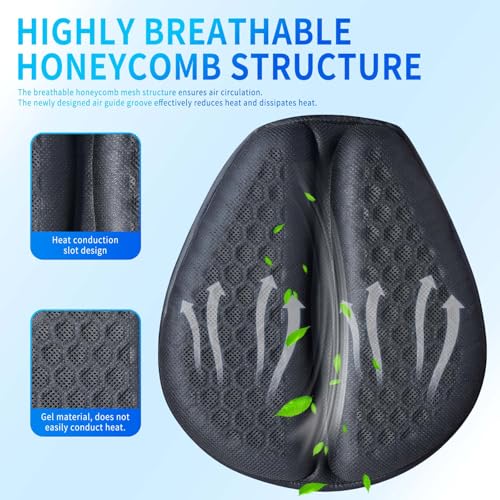 Motorcycle Gel Seat Cushion Moto 3D Honeycomb Waterproof Function Universal Seat Cover Structure Breathable Shock Absorption Reduces Motorcycle Gel Seat Pad for Comfortable Long Rides