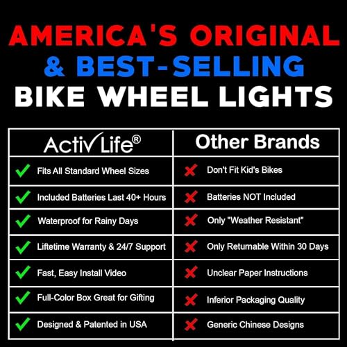 Activ Life 2-Tire Pack LED Bike Wheel Lights with Batteries Included, Get 100% Brighter and Visible from All Angles for Ultimate Safety and Style - color: Galactic