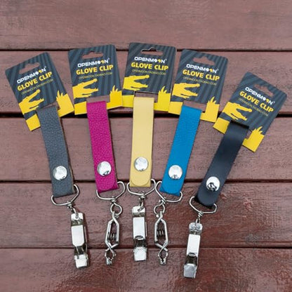 OPENMOON Glove Leather Clips (Blue) - color: Blue