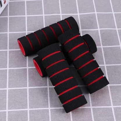 Red Non-Slip Foam Handlebar Grips for Bicycle and Motorcycle – Soft, Durable Sponge Grip Covers for Cycling, Road Racing, Brake Lever Protection – Comfortable Handlebar Tapes