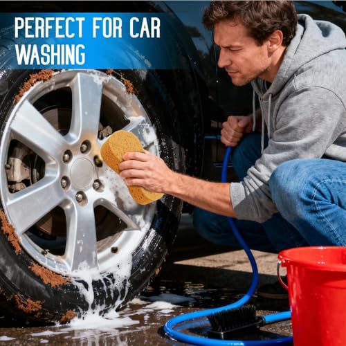 3 - Pack Large Sponge, Kitchen Sponges, Handy Sponges, Cellulose Sponges, Dish Washing Sponge, Natural Sponge, Car Washing Sponge, Eco Friendly Sponge (7.68 x 3.74 x 1.38 Inch), Yellow - color: Yellow