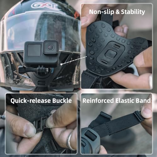 Magnetic Quick Release Motorcycle Helmet Chin Strap Mount Compatible with Go pro (T8) - color: T8