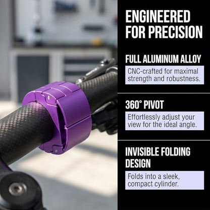 2 Pack Universal Aluminum Bike Phone Mount Anti-Shake Motorcycle Cell Holder for Phones CNC Metal Handlebar Bracket for Road & Mountain Bikes-Purple - color: Purple