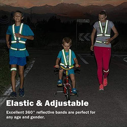 Reflective Vest, High Visibility Safety Vest Straps Reflective Gear for Night Running Walking Cycling for Men Women Kids - color: Green