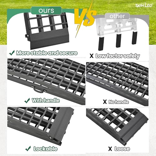 10ft Motorcycle Ramp 1500LBS Capacity, 120"x17.7" Black Truck Ramps, Loading Ramps for Pick Up Motorcycle, ATV, UTV, Dirt Bike, Lawn Mower, Golf Cart, Garden Tractor - size: W:17.7"