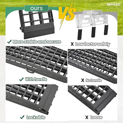 10ft Motorcycle Ramp 1500LBS Capacity, 120"x17.7" Black Truck Ramps, Loading Ramps for Pick Up Motorcycle, ATV, UTV, Dirt Bike, Lawn Mower, Golf Cart, Garden Tractor - size: W:17.7"