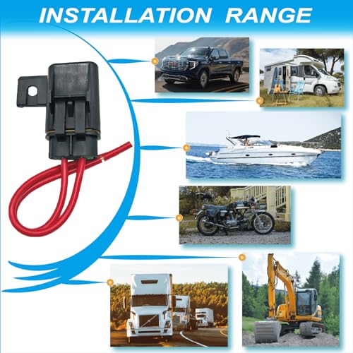 VANSIHO 12AWG Heavy Duty Waterproof Inline ATO/ATC Blade Fuse Holder with Cover for Automotive/Marine/Vehicle with 6pcs 30A Blade Fuse and 12 Waterproof Heat Shrink Butt connectors