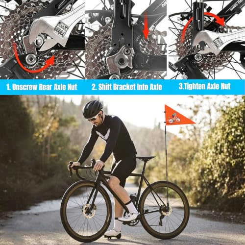 Personalized Bike Safety Flag with Pole - 6-Foot Adjustable Pole, Custom Safety Flag for Kids, Bicycles and Golf Carts (Triangular Flag 2-1PC) - color: Triangular flag 2 - 1PC
