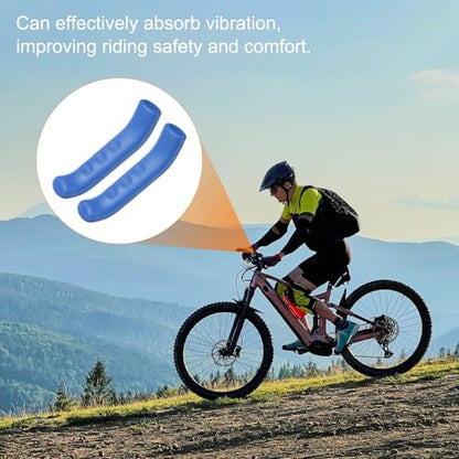HARFINGTON 1 Pair Bike Brake Lever Cover Silicone Anti-Slip Blue | Brake Lever Grip Protector Handle Protection Covers Sleeve for Mountain Road Bike Cycling - color: Blue