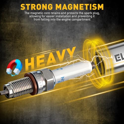 ELEAD 8-Piece 3/8" Drive Magnetic Swivel Spark Plug Socket Set, 5/8", 9/16", 14mm, 16mm, Include Ratchet Handle & Spark Plug Gapper, 6 & 12 Point CR-V Spark Plug Removal Tool - size: 3/8" Drive Set