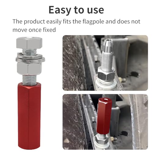 1Pcs 1/4'' Flag Poles Compatible with All ATV UTV Motorcycle Dirt Bike All (Red) - color: Red