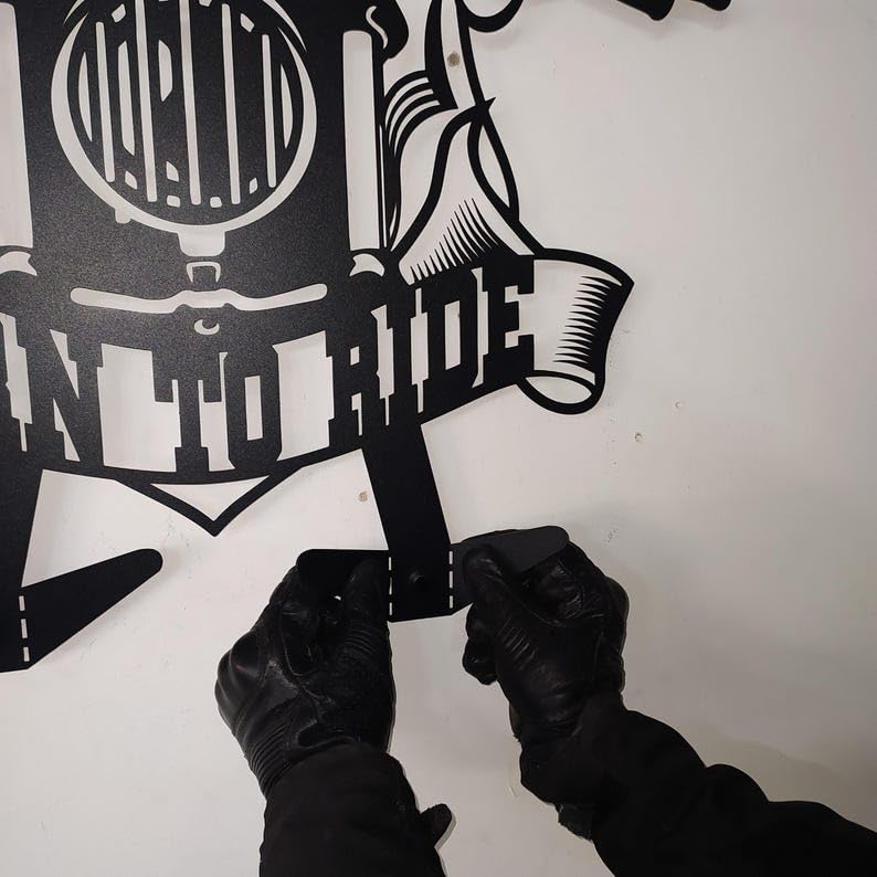 Motorcycle Wall-Mounted Helmet and Jacket Hanger – Personalized Garage Decor with Durable Metal Design, Perfect for Biker Accessories