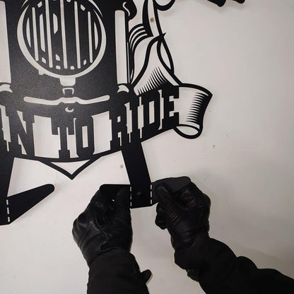 Motorcycle Wall-Mounted Helmet and Jacket Hanger – Personalized Garage Decor with Durable Metal Design, Perfect for Biker Accessories