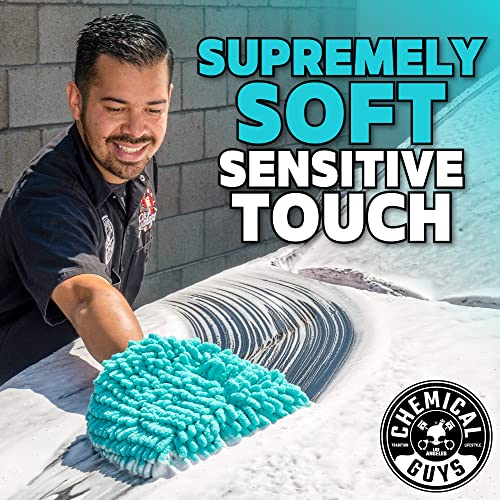 Chemical Guys Teal X-Large Noodles Mitt 2 Pack - Ultra Plush Scratch-Free Wash Mitt with Maximum Foam Coverage for All Vehicle Surfaces (MIC51302)