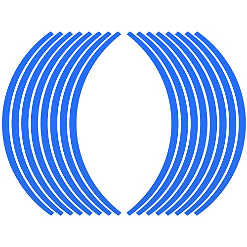 X AUTOHAUX 16pcs Fit 17" Wheel Motorcycle Car Bike Wheel Rim Sticker Strips Reflective Stripe Tape Reflector Blue - color: Blue