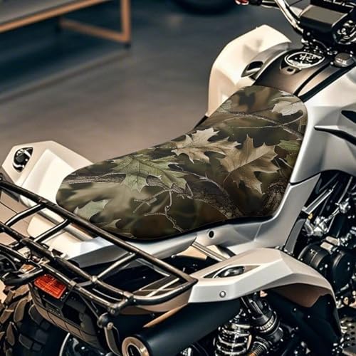 SEANATIVE 3D Camo Forest Motorcycle Seat Cover ATV Padded Seat Protector Motorcycle Passenger Seat Cushion Breathable Padded Protector Water-Resistant 4 Wheeler Accessories - color: 3D Camo Forest
