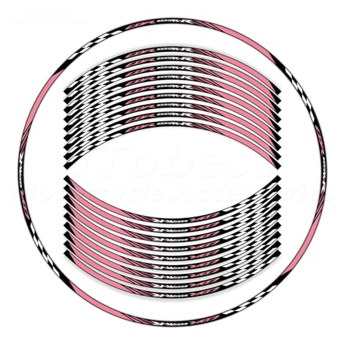 CBR 17 inch Wheel Rim Stickers Decals Tape Compatible with CBR1000RR-R 2004-2025 Motorcycle Reflective Rim Tapes Sticker Stripe (Pink) - color: Pink