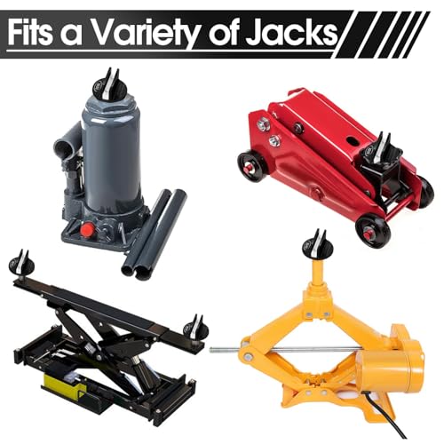 DEDC Universal Aluminum Grooved Magnetic Jack Pad Black 1 Pc, Jacking Puck Pinch Weld Frame Rail Adapter, Jack Accessories for Mechanics - size: Black 1 Pc